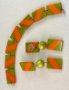 BB134 khaki green/orange bracelet & earrings